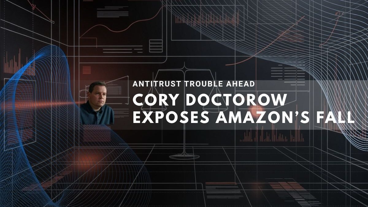 Announcement regarding Cory Doctorow's insights on Amazon's challenges.
