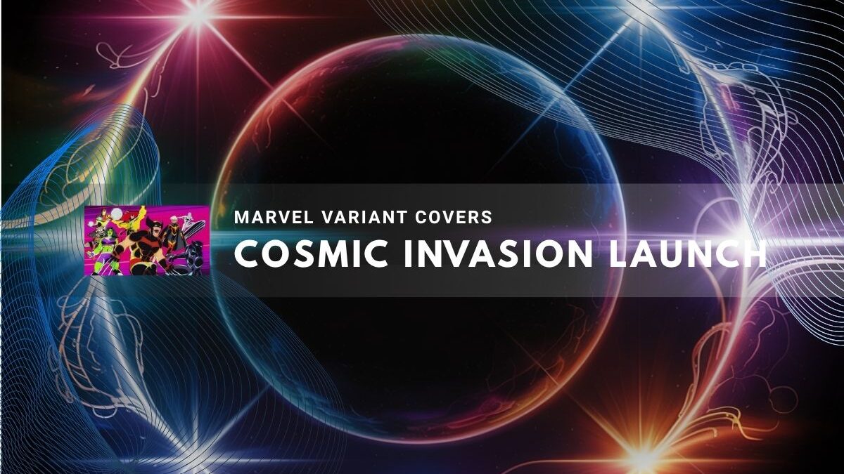 Vibrant cosmic design featuring a central orb and colorful swirls