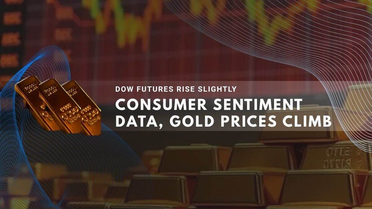 U.S. Dow futures rise slightly before consumer sentiment report; gold climbs