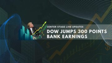 Stock market rises 300 points led by strong U.S. bank earnings reports