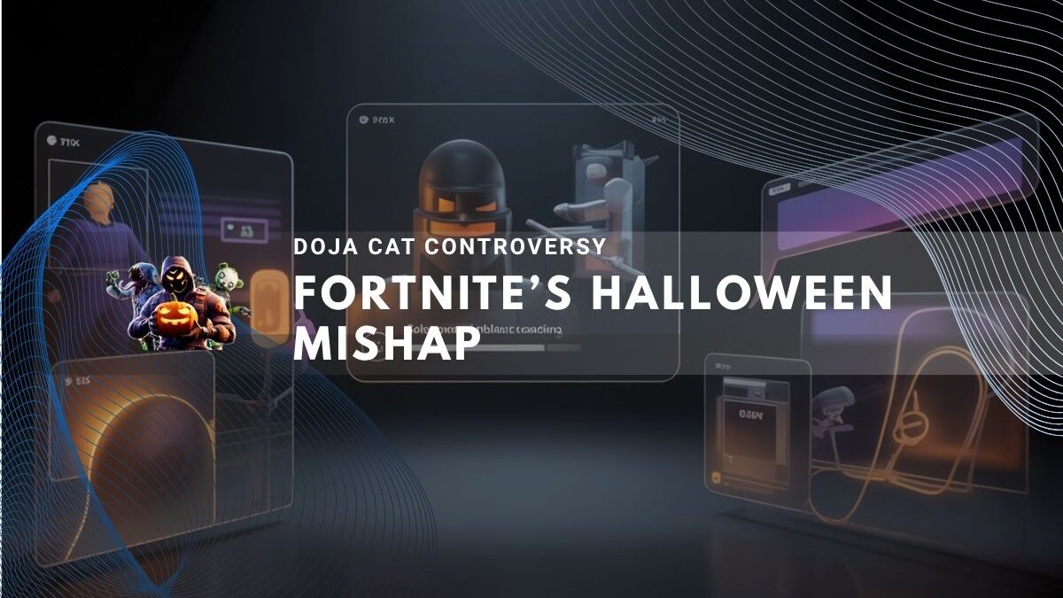Graphic illustrating a Halloween-themed event in Fortnite