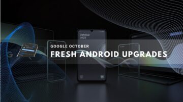 Android devices displaying October 2025 update screens.