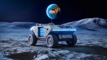 Illustration of the Lunar Terrain Vehicle designed for NASA's Artemis program with advanced battery technology.