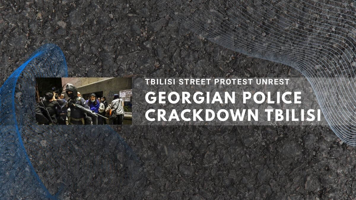 Image showing Georgian police in uniforms during crackdown on Tbilisi protests