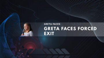 Person with microphone on tech background with "Forced Exit" text