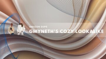 Beige abstract background with two women in cream outfits