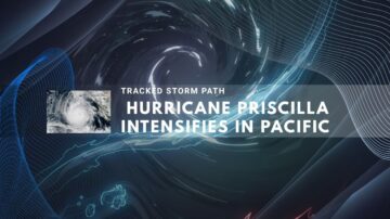 Update on Hurricane Priscilla intensifying in the Pacific with a tracked storm path.