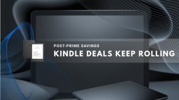 Sleek Kindle devices displayed with futuristic lighting
