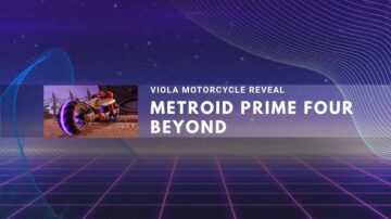 Viola motorcycle reveal from Metroid Prime Four Beyond in cyberpunk style