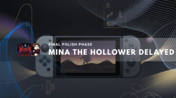 Handheld console showing Mina the Hollower silhouetted scene