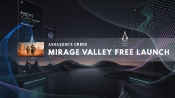 Futuristic graphic featuring elements related to gaming and technology