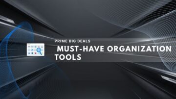 Abstract background with floating digital icons for productivity