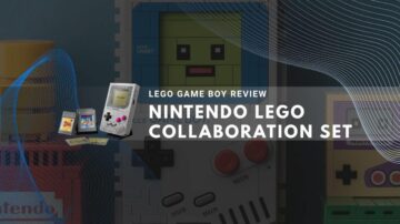 Photo of the large Lego set for the classic Nintendo Game Boy, with smaller game cartridges.