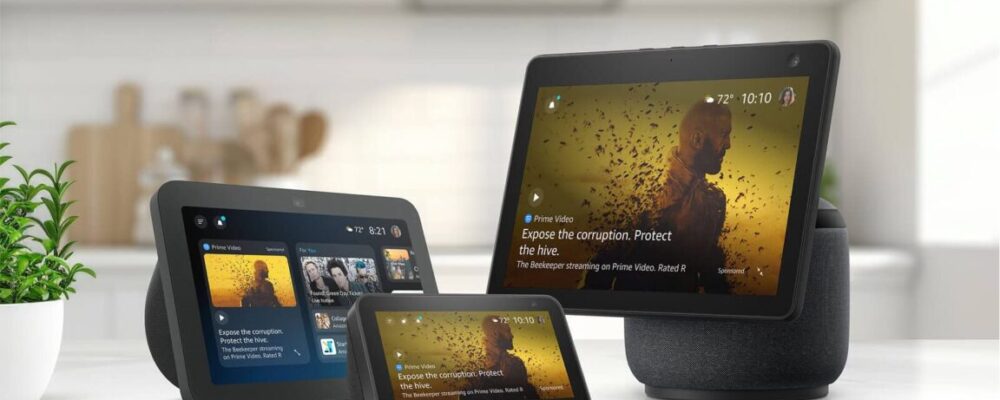 Ads for The Beekeeper movie displayed on Amazon Echo Show devices.