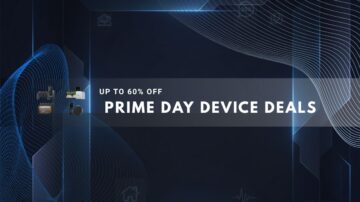 Futuristic tech design with icons of devices