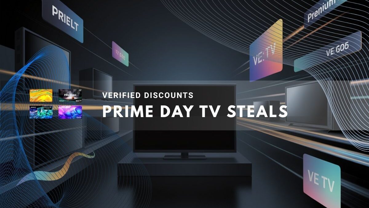 modern digital setup showcasing promotional graphics for TV discounts