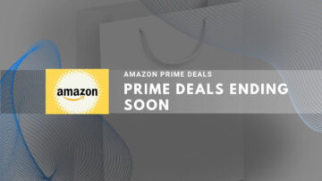 Amazon Prime Deals promotion with ending soon announcement and shopping bag
