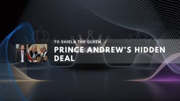 A stylized graphic featuring crowns and a royal theme.