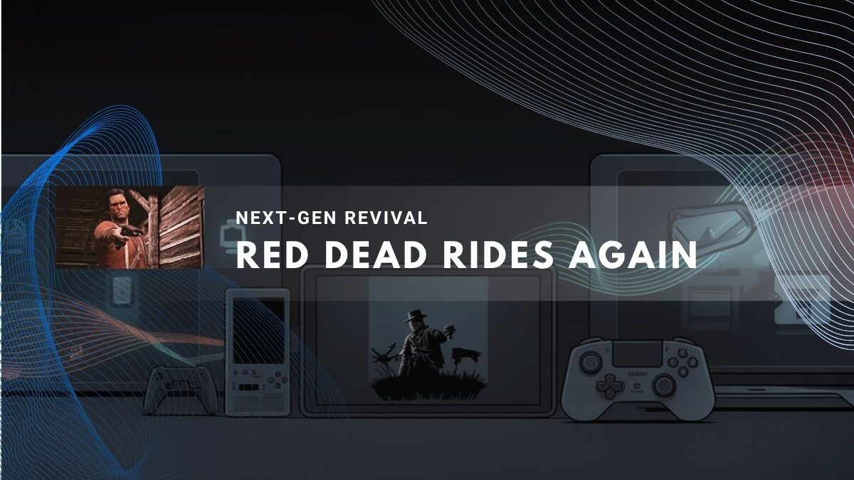 Gaming console setup featuring Red Dead game visuals
