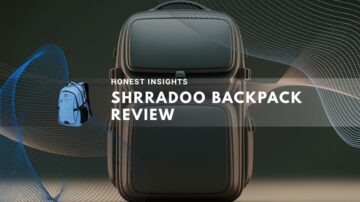 Sleek modern backpack displayed with abstract wave design