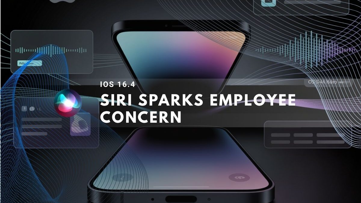 sleek smartphone displaying Siri's interface with sound wave graphics