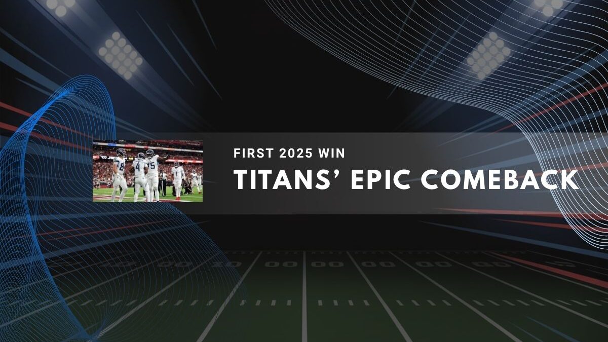 Titans celebrate their first win of 2025.