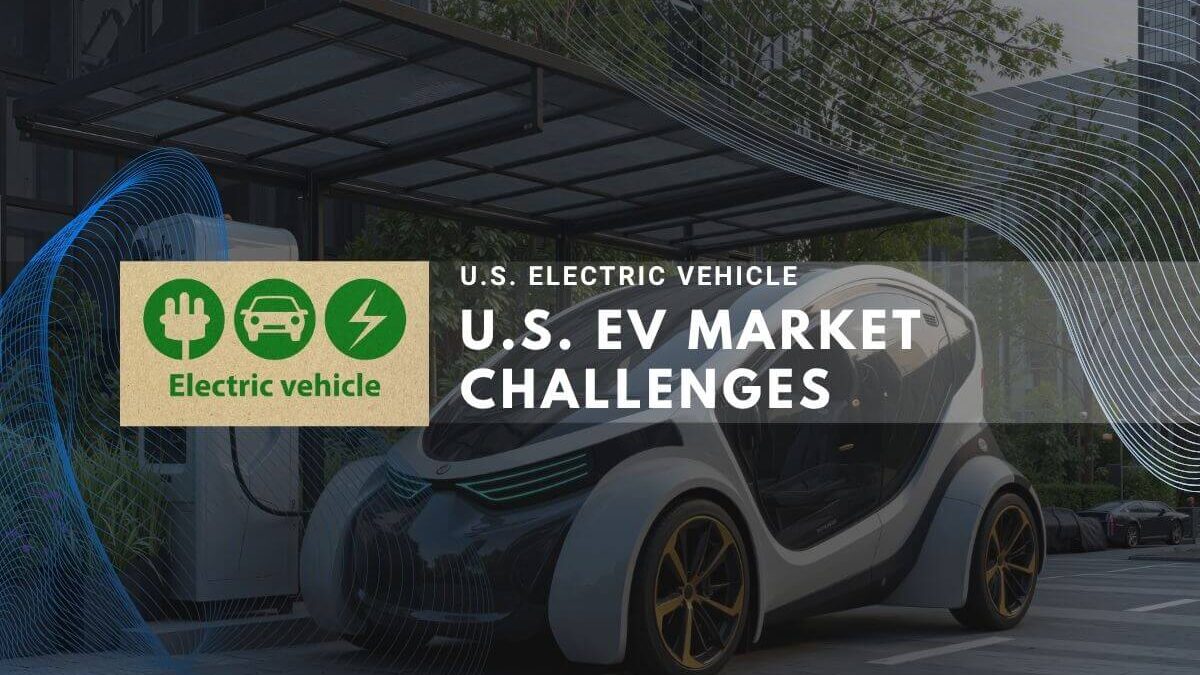 Electric vehicle charging at modern building with artistic design elements.