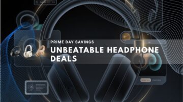 Stylish headphones with a modern design and digital interface.