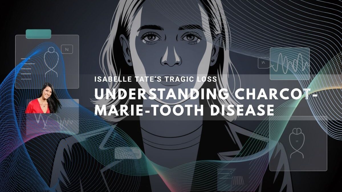 woman with medical graphics representing nerve disease