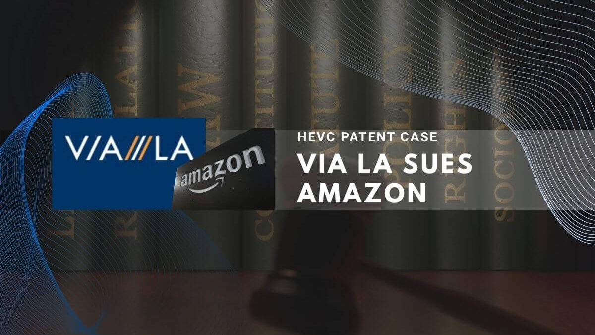 Via LA sues Amazon in HEVC patent case with legal books background.
