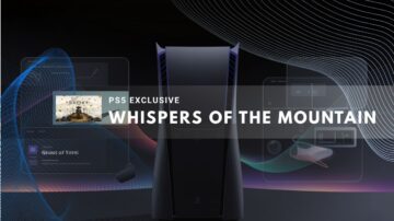 PlayStation 5 console with abstract design elements