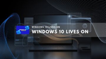 sleek computer setup displaying the Windows 10 logo and interface elements