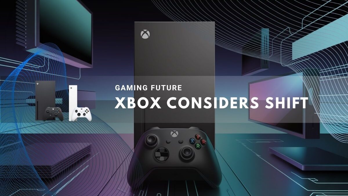 Modern gaming consoles and devices displayed in a futuristic setting