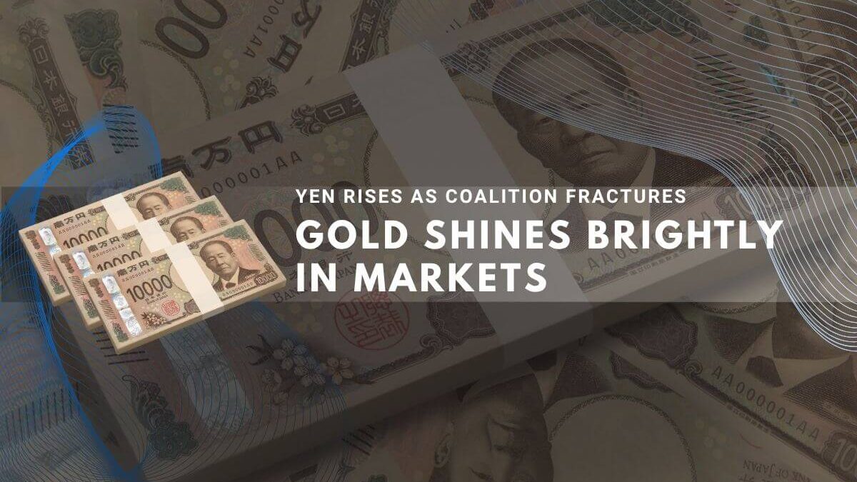 Japanese yen gains value as political rift unfolds; gold remains top market performer