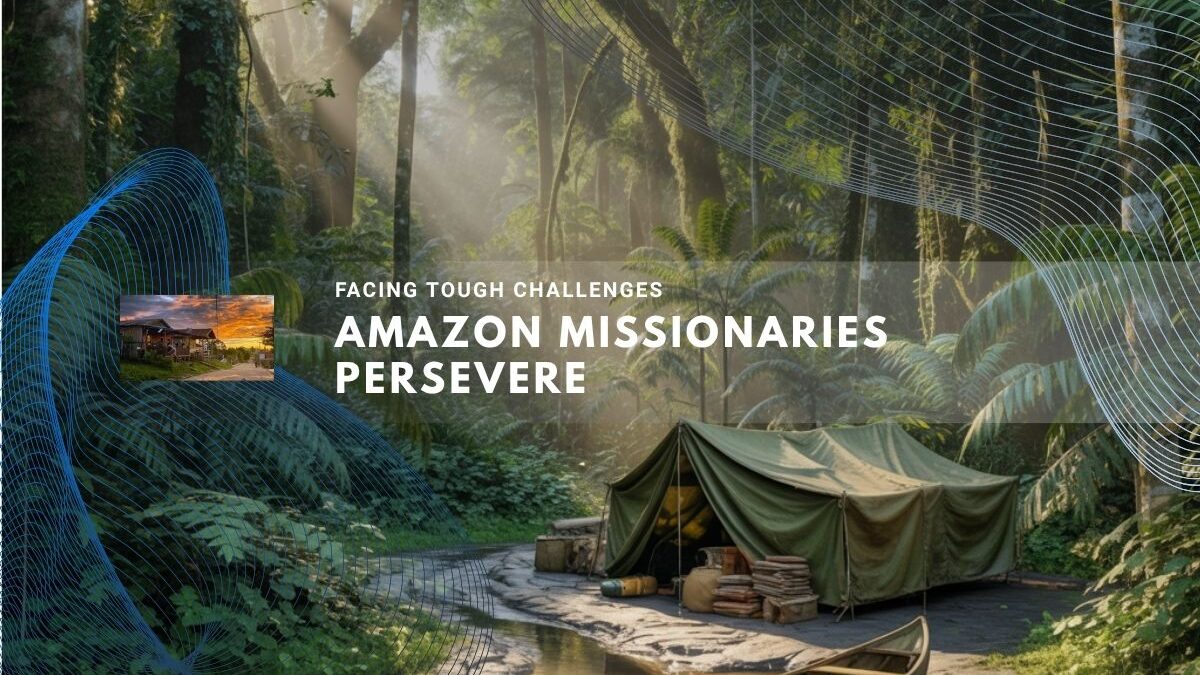 Canvas tent and canoe set beside a river deep in the jungle.