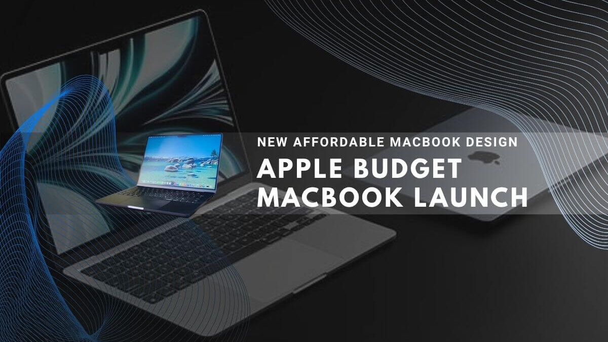 Multiple Apple MacBooks including smaller model on dark tech background