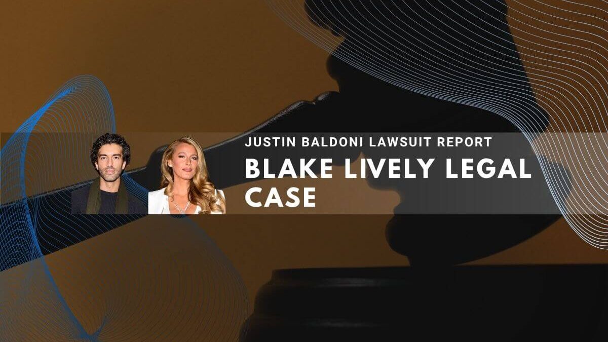 Blake Lively legal case with Justin Baldoni lawsuit report and judge's gavel symbol