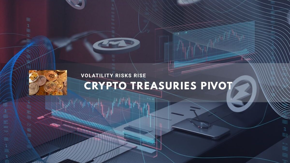 Digital charts and cryptocurrency icons floating