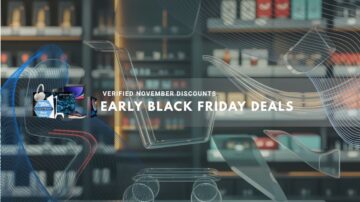 Transparent shopping cart in modern retail store