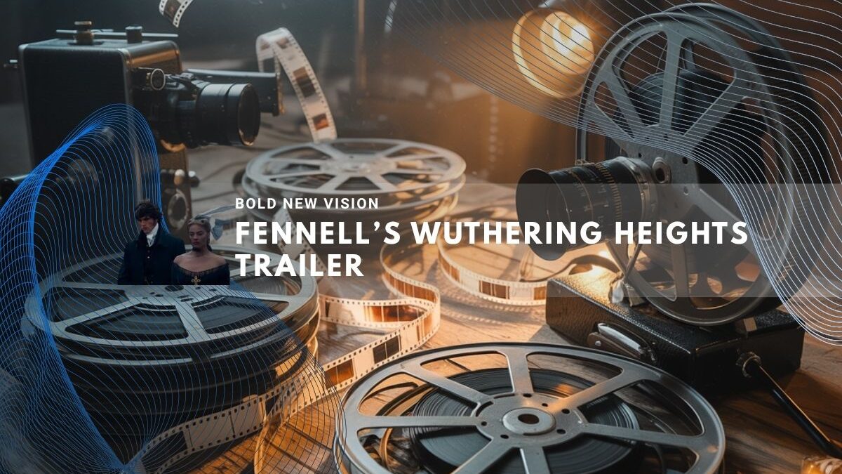 Film reels and vintage camera equipment arranged