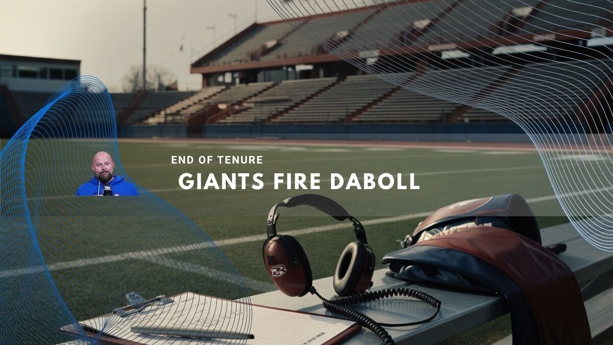 Empty football stadium with a clipboard