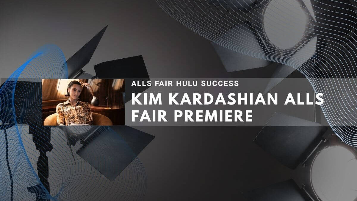 Kim Kardashian Alls Fair premiere promotional image with abstract lines and lights.
