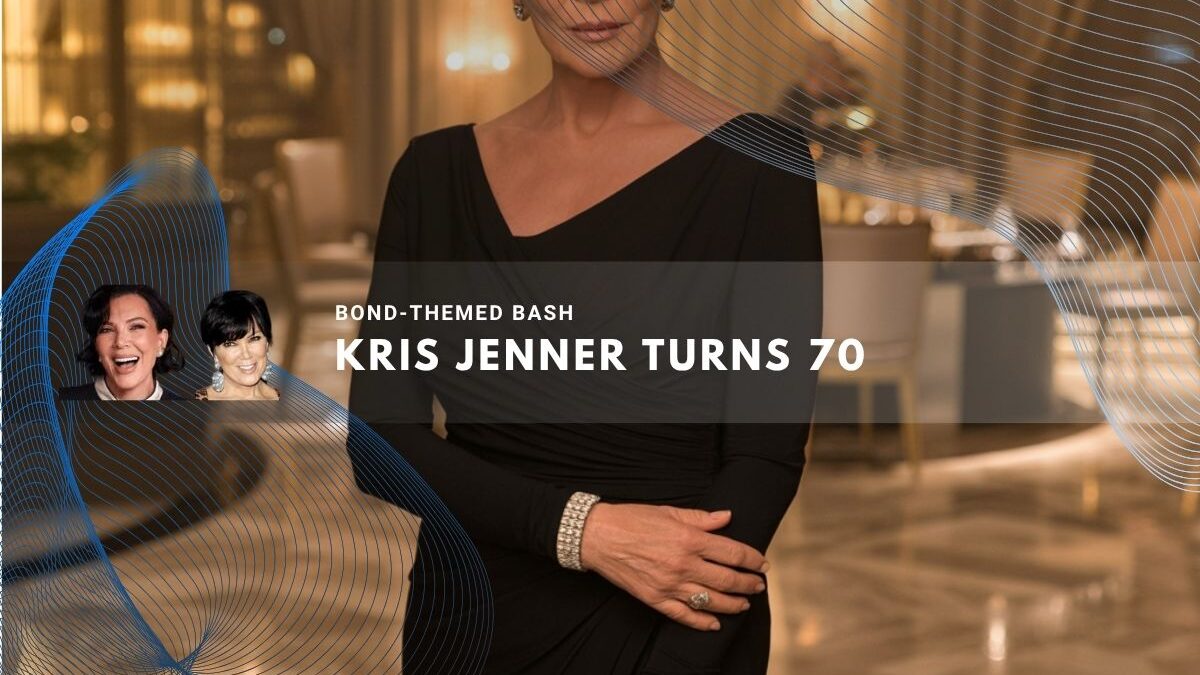 Kris Jenner dressed elegantly in a black gown at a glamorous venue