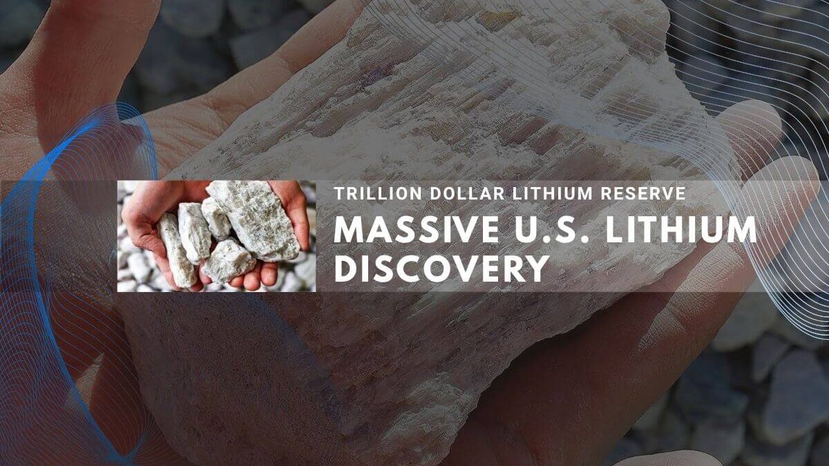 Hands holding large lithium ore from massive U.S. discovery worth trillions