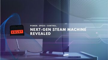 Futuristic gaming console setup on desk with neon lighting