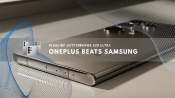 Close-up of a metallic smartphone lying on a reflective surface