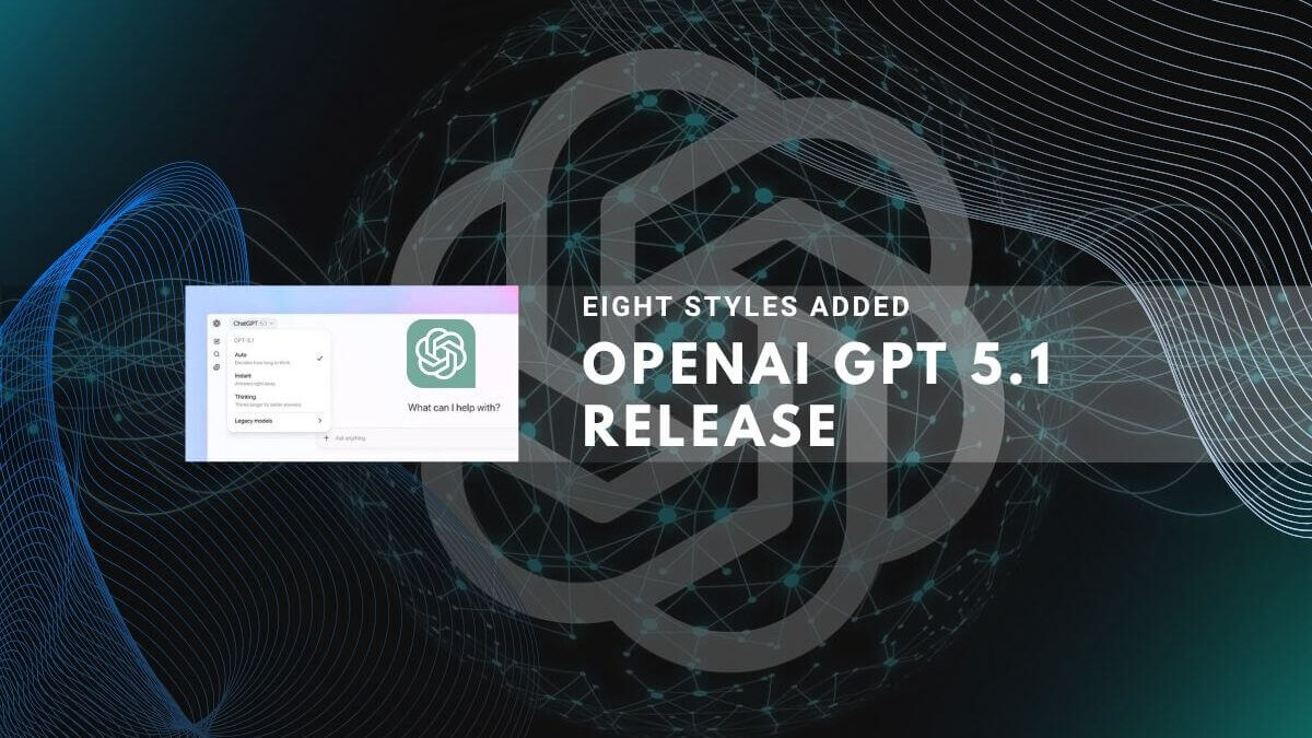 OpenAI GPT 5.1 release showcasing new AI update with eight added conversation styles