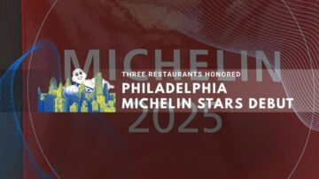 Red Michelin guide announcing Philadelphia's first star restaurants.