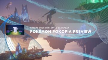 Floating islands illuminated by glowing crystals with creatures gliding between them