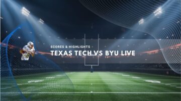 Empty football field under bright stadium lights before kickoff